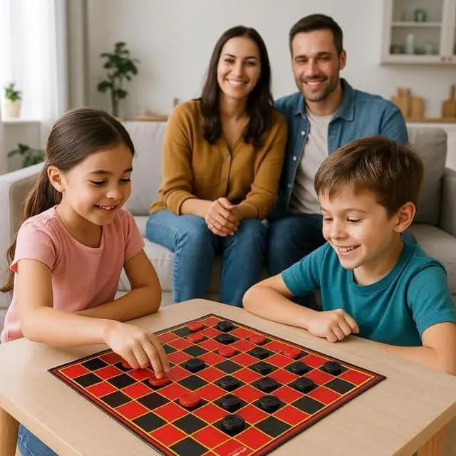 Alt view image 3 of 4 - Livevie Checkers Plus 5-in-1 Game Set, Traditional Checkers & 5 Other Board Games