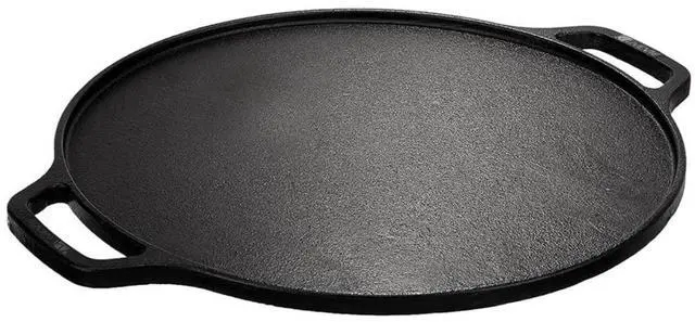 Alt view image 2 of 6 - LIVEVIE Cast Iron Griddle Pan (Tawa) 12-Inch with Dual Handles, Pre-Seasoned Flat Skillet for Flatbreads, Pancakes, Crepes, Eggs, Durable Cookware for Gas, Electric & Induction Stovetops.