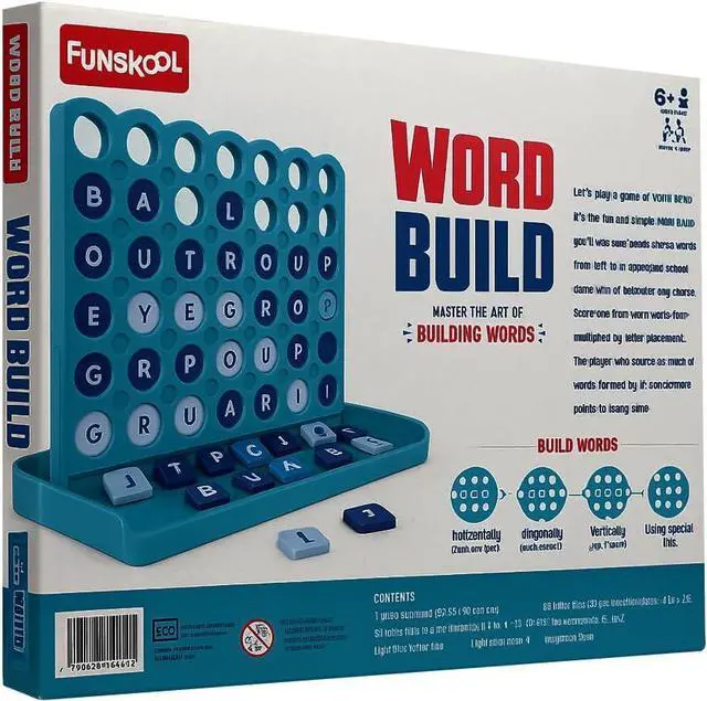 Alt view image 5 of 5 - Livevie Word Build - 2 Player Word Building Strategy Game with Grid and Tray