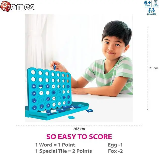 Alt view image 4 of 5 - Livevie Word Build - 2 Player Word Building Strategy Game with Grid and Tray