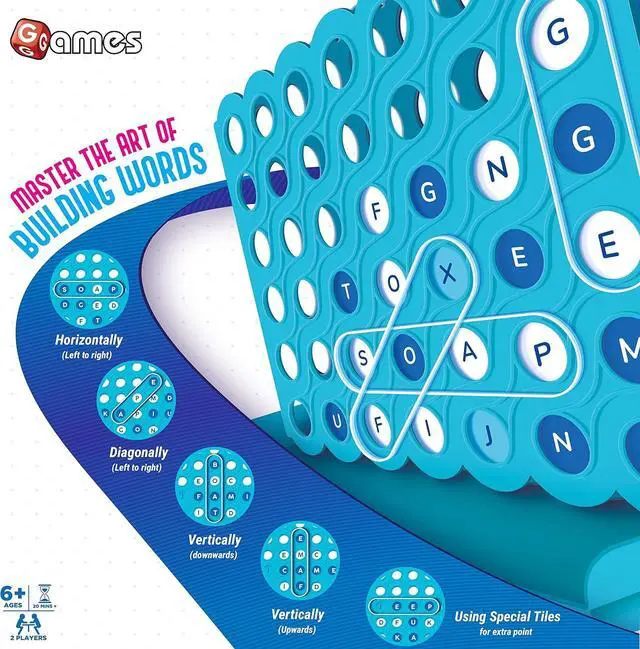 Alt view image 2 of 5 - Livevie Word Build - 2 Player Word Building Strategy Game with Grid and Tray