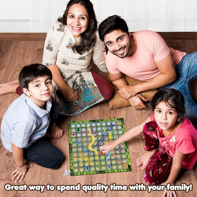 Alt view image 2 of 5 - LIVEVIE Snakes & Ladders Classic Board Game for Kids & Family, 2-4 Players