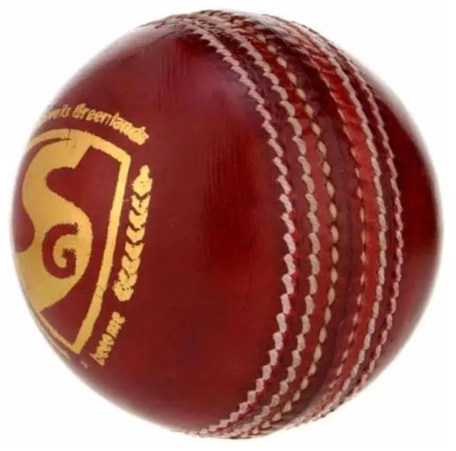 Main image of SG Cricket Shield 20 Premium Leather Ball (White & Red Color)