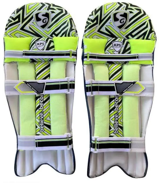 Alt view image 3 of 3 - SG Ecolite Cricket Premium Batting Leg Guards , Color - Blue/ Black / White