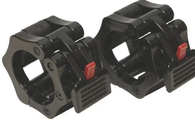 Main image of Amber Fight Gear Quick Release Non-Slip Olympic Barbell Collar 2" (Pair) with ABS Locking Clamps - Great for Any Training or Workout Weightlifting or Fitness Training or Crossfit