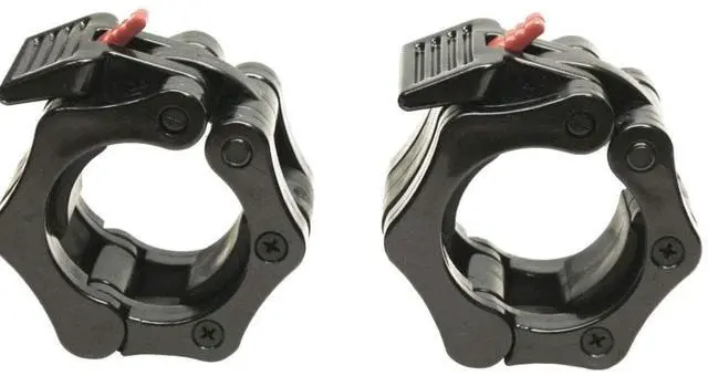 Alt view image 3 of 4 - Amber Fight Gear Quick Release Non-Slip Olympic Barbell Collar 2" (Pair) with ABS Locking Clamps - Great for Any Training or Workout Weightlifting or Fitness Training or Crossfit