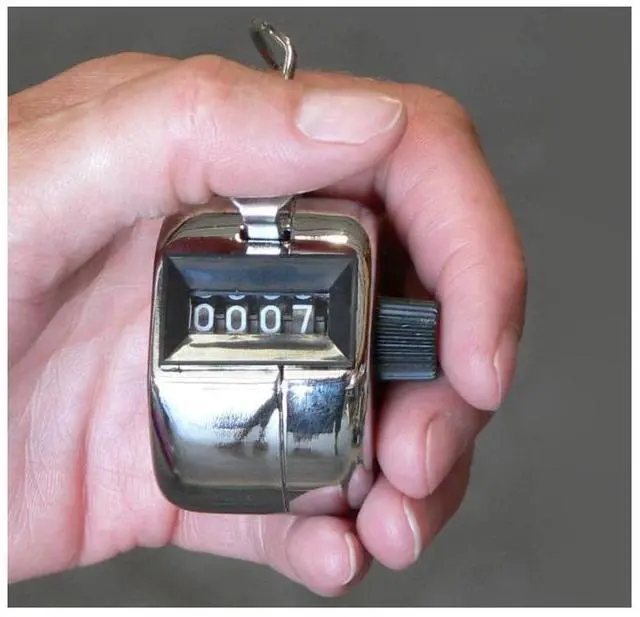 Alt view image 3 of 4 - Amber Fight Gear Tally Counter Handheld, Mechanical Clicker with Finger Ring for Boxing, Track, Golf, Soccer, Walking, Carrom, and More Activities