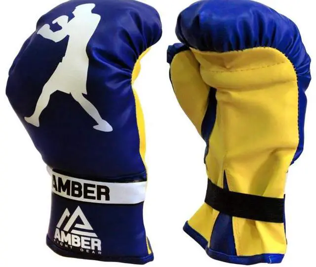 Alt view image 4 of 4 - Amber Fight Gear Junior Boxing Gloves 6oz for Kids Age 3 to 6, Training Gloves for MMA, Muay Thai, Kickboxing, Punching Bag, Wrist Support & Breathable