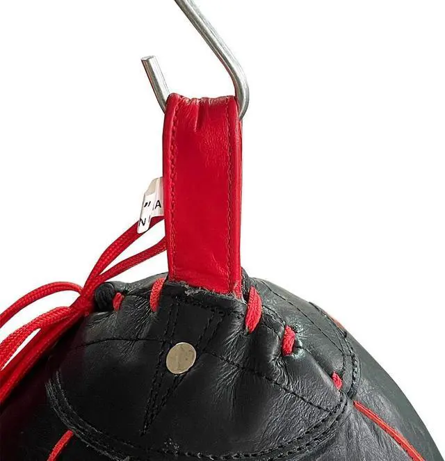 Alt view image 5 of 7 - Invincible Fight Gear Professional Leather Double End Boxing Bag with Bungee Cords for Boxing, MMA, Muay Thai, Fitness Speed Dodge Reflex Ball, Floor to Ceiling Training, 9 Inch