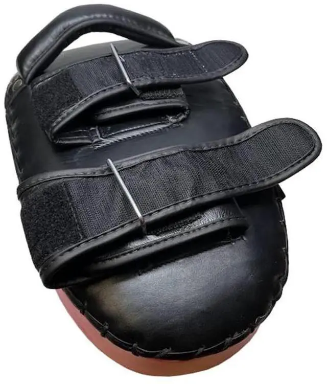Alt view image 5 of 5 - INVINCIBLE FIGHT GEAR Premium Leather Thai Pad Kickboxing Strike Shields - Pair of Kick Training Pads with Solid Handle Grip and Dual Wrist Hook and Loop Straps for Boxing, MMA, Muay Thai
