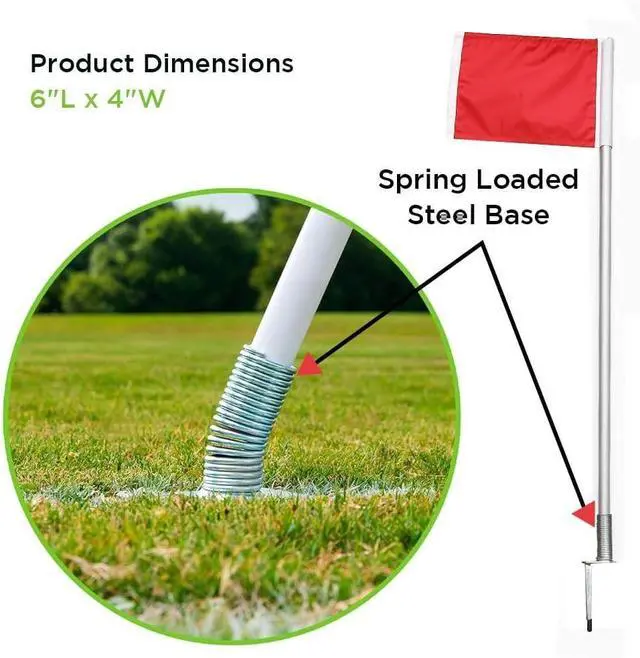 Alt view image 4 of 4 - Amber Fight Gear Official Corner Flags, 27mm PVC Post, Durable & Weather-Resistant for Outdoor Sports Fields, Training & Tournaments, Easy Setup, Set of 4