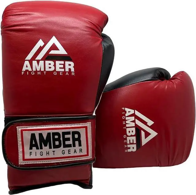 Alt view image 3 of 7 - Amber Sporting Goods Renegade v1.0 Pro Hook & Loop Leather Boxing Gloves, Durable, Ideal Sparring & Heavy Bags, Superior Shock Absorption & Ventilation, Optimal Fit for Serious Athletes, 14 oz.