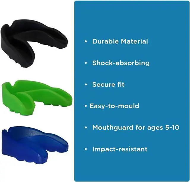 Alt view image 2 of 5 - Amber Fight Gear Junior Single Mouthpiece with Case: Durable, Customizable, and Hygienic Mouthguard for Kids Aged 5 to 10, Black