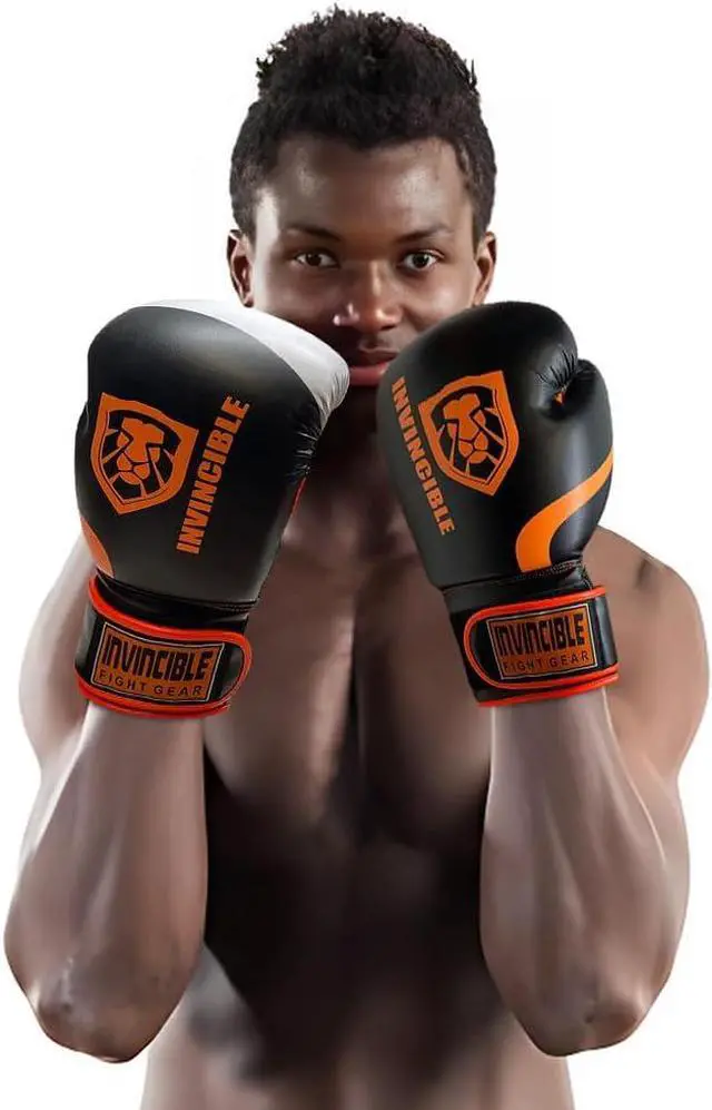 Alt view image 3 of 5 - Invincible Fight Gear Standard Leather Hook and Loop Training Boxing Gloves - Ideal for Boxing, Kickboxing, Muay Thai, MMA for Men Women and Kids