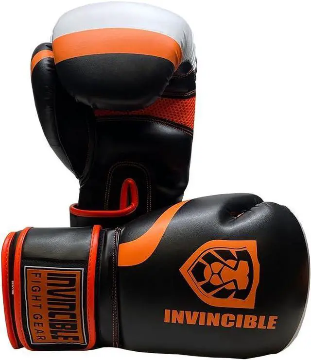 Alt view image 2 of 5 - Invincible Fight Gear Standard Leather Hook and Loop Training Boxing Gloves - Ideal for Boxing, Kickboxing, Muay Thai, MMA for Men Women and Kids