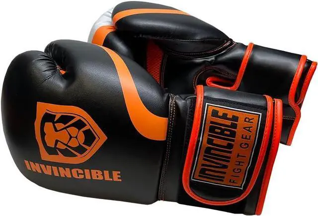 Alt view image 5 of 5 - Invincible Fight Gear Standard Leather Hook and Loop Training Boxing Gloves - Ideal for Boxing, Kickboxing, Muay Thai, MMA for Men Women and Kids