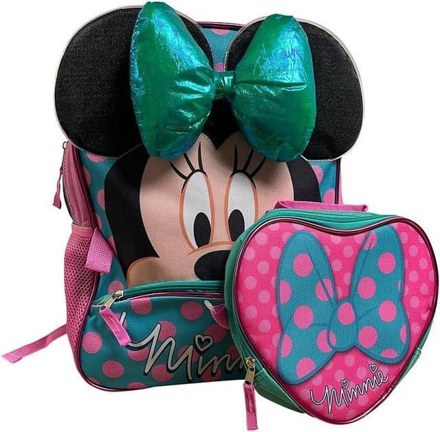 Main image of Amber Fight Gear Minnie Mouse 16" School Backpack With Detachable Lunch Box Set - Disney Backpack
