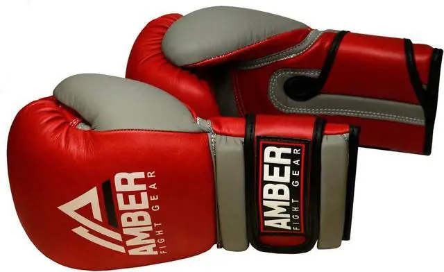 Alt view image 2 of 3 - Amber Fight Gear Gladiator Real Leather Vintage Boxing Gloves for Boxing, Kickboxing, Muay Thai, Premium Cowhide Leather, Multi-Layered Foam, Secure Wrist Support 14 oz.