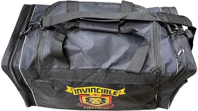 Alt view image 2 of 4 - INVINCIBLE FIGHT GEAR Invincible Hold-All Gym Bag, Breathable Duffle Mesh Bag for Boxing, MMA, Kickboxing, Wrestling & Sports, Waterproof & Rip-Stop Nylon  Medium, 21 Inch Large Black/Yellow