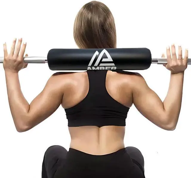 Alt view image 2 of 3 - Amber Fight Gear  Barbell Neck Pad 15.5" Wide Thick Pad for Squats & Lunges - Comfortable Foam Sponge Pad for Weight Lifting, Crossfit, Powerlifting - Fits 2" Olympic Size Bars