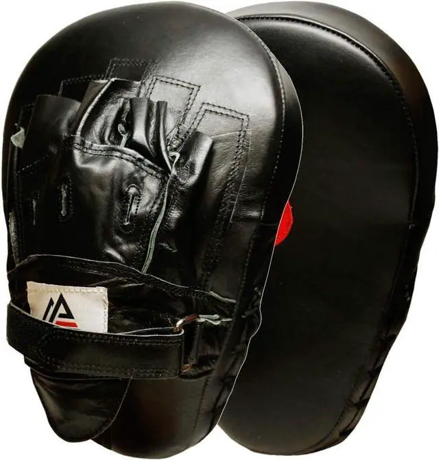 Main image of Amber Fight Gear Genuine Leather Extreme Curved Target Focus Punching Mitts for MMA, Kickboxing, Muay Thai Martial Arts Sparring with Wrist Support