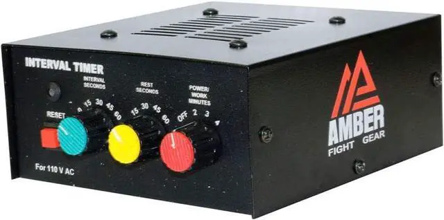 Alt view image 2 of 4 - Amber Fight Gear Professional Classic Boxing Interval Timer Gym Timer for Muay Thai, MMA, Kickboxing, Boxing, Martial Arts or Any Combat Sport Black Adult