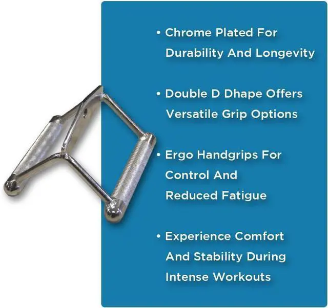 Alt view image 3 of 5 - Amber Fight Gear Maximize Your Workout with The Chrome Plated Double D Handle | Ergo Handgrips for Optimal Control & Results