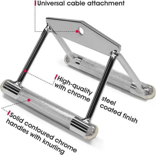 Alt view image 2 of 5 - Amber Fight Gear Maximize Your Workout with The Chrome Plated Double D Handle | Ergo Handgrips for Optimal Control & Results