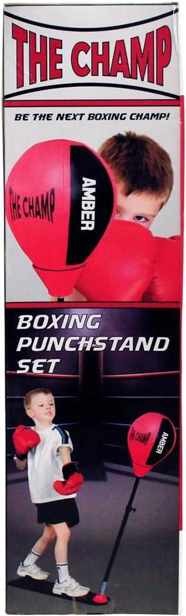 Alt view image 4 of 5 - Amber Fight Gear The Champ Kids Boxing Punch Stand Set with Punching Ball Bounce Back Punching Ball, Adjustable Stand, Pump, & Boxing Gloves for Boys and GirlsAges 3+