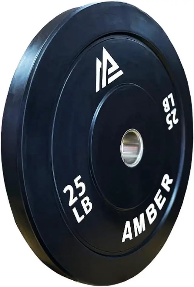 Main image of Amber Fight Gear Olympic Bumper Plates: 2-Inch Stainless Steel Hub, Durable Rubber Weight Plates - Perfect for Cross-Training, Weightlifting, and Gym Fitness