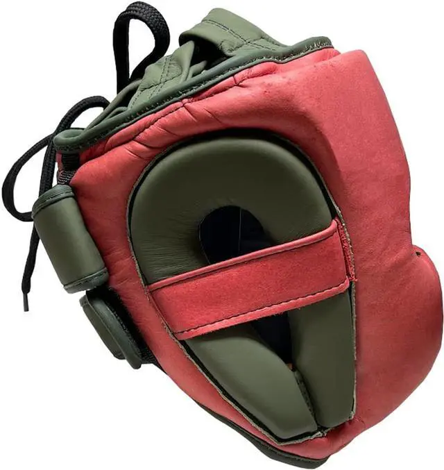 Alt view image 3 of 3 - INVINCIBLE FIGHT GEAR All Leather Boxing Headgear for Training, Sparring, Kickboxing, MMA, Muay Thai  Lightweight, Shock-Absorbing, Adjustable Fit for Men & Women Sall/Mium