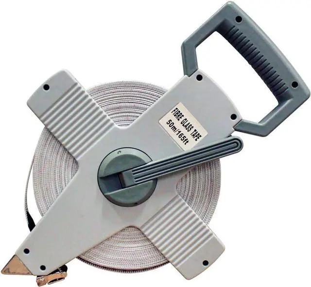 Main image of Amber Fight Gear Open Reel Measuring Tape Vinyl Fiberglass, Double-Sided, Heavy-Duty Polyethylene Case, Hand Crank, for Fields, Landscaping, Building & Surveying  165ft