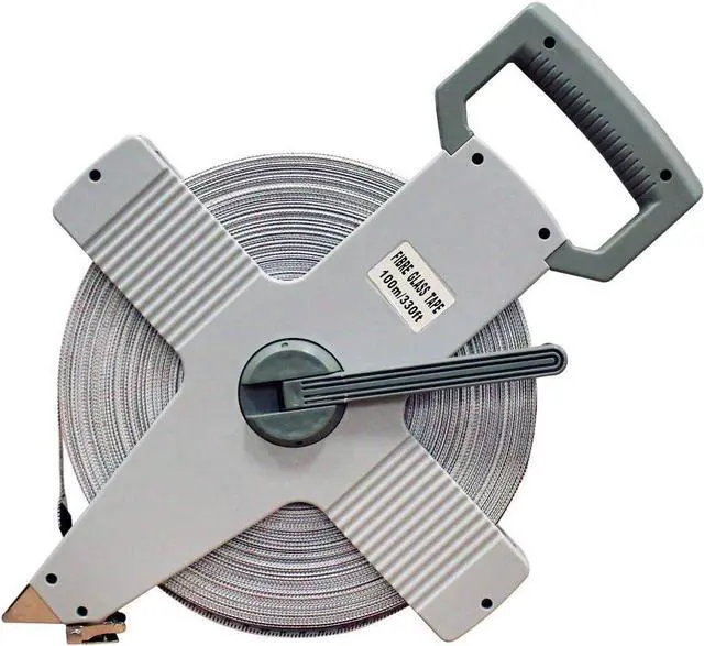 Main image of Amber Fight Gear Open Reel Measuring Tape Vinyl Fiberglass, Double-Sided, Heavy-Duty Polyethylene Case, Hand Crank, for Fields, Landscaping, Building & Surveying  330ft