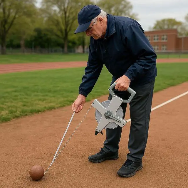 Alt view image 3 of 3 - Amber Fight Gear Open Reel Measuring Tape Vinyl Fiberglass, Double-Sided, Heavy-Duty Polyethylene Case, Hand Crank, for Fields, Landscaping, Building & Surveying  330ft