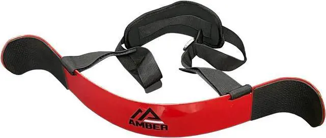 Alt view image 2 of 3 - Amber Fight Gear Arm Blaster for Biceps & Triceps  Heavy-Duty Aluminum for Strength Training with Dumbbells, Barbells, & Curl Bars  Adjustable Straps & Padded Support Red