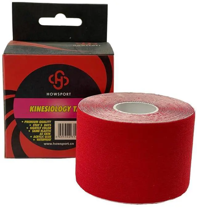 Alt view image 3 of 5 - Amber Fight Gear Ultimate Performance Kinesiology Tape: Support, Stabilize, and Recover Best for Athletes and Rehabilitation, 2" x 16ft Black Red