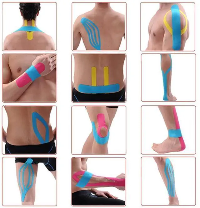 Main image of Amber Fight Gear Ultimate Performance Kinesiology Tape: Support, Stabilize, and Recover Best for Athletes and Rehabilitation, 2" x 16ft Black Red