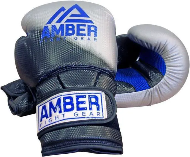 Alt view image 4 of 4 - Amber Fight Gear Cyborg 101 Training Gloves: Durable, foam-padded gloves with mesh vents, shock absorption & secure hook-loop closure.