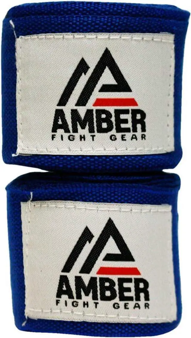 Main image of Amber Fight Gear Semi Elastic Professional 180-Inch Hand Wraps with Hook and Loop Closure for Boxing Kickboxing Muay Thai MMA for Men and Women  Sold as a Pair Blue
