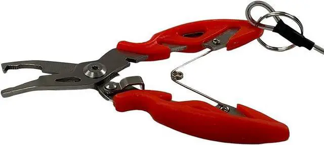 Alt view image 3 of 4 - Amber Fight Gear Stainless Steel Fishing Pliers Set with Hook Remover, Braid Cutters, and Split Ring Tip - Saltwater Resistant Tools for Anglers Red