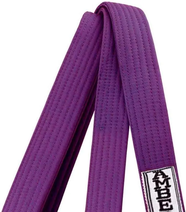 Alt view image 2 of 7 - Amber Fight Gear Premium Karate Belt, 100% Cotton Canvas Martial Arts Belt for Karate, Taekwondo & Judo