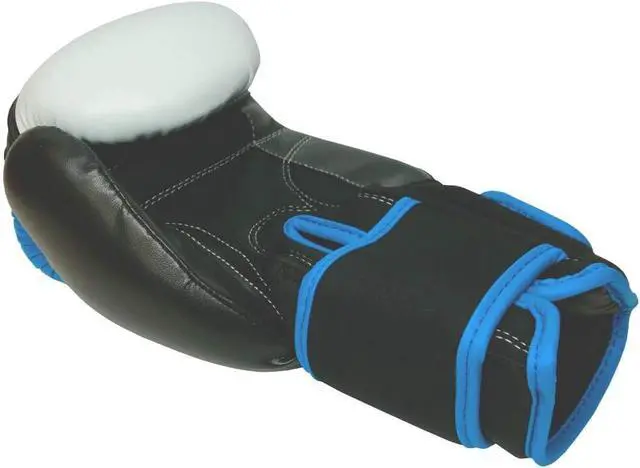 Alt view image 3 of 5 - Amber Fight Gear Force Boxing Gloves for Training, Sparring, Kickboxing, Muay Thai  Durable PU, Multi-Layer Foam, Wrist Support, Punching Bag & Mitts Gloves Blue/Black 14 oz.