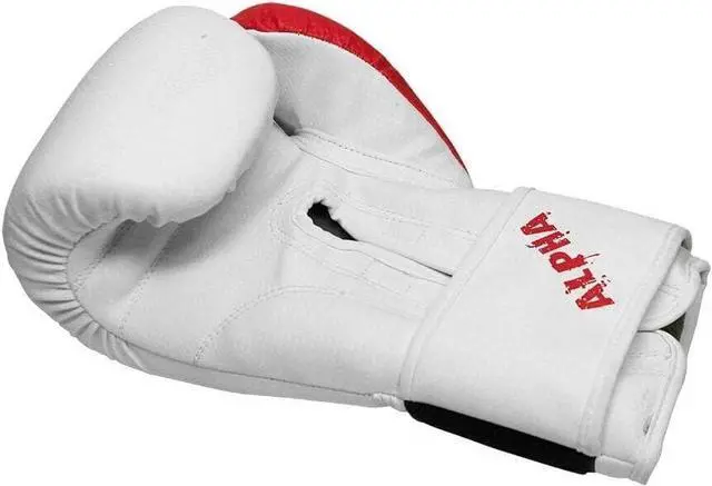 Alt view image 3 of 5 - Amber Fight Gear The Champ Fight Gear Alpha Series Boxing Gloves with Wrist Support for Boxing Kickboxing Muay Thai Training or Sparring Punching Bag Mitts Red/White 10 oz.