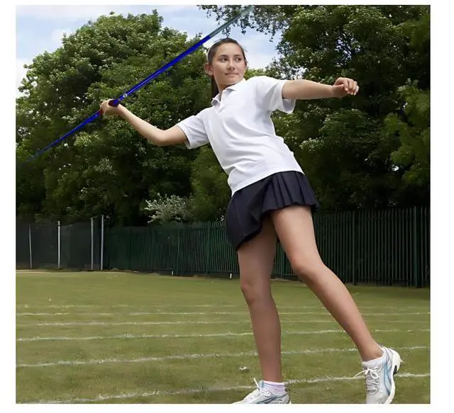 Alt view image 4 of 4 - Amber Fight Gear Precision Trident Rubber Tip Javelin for Safe & Effective Throws, Ideal for High School & College Athletes, Great for Technique Improvement, 800 & 600 Grams, Color May Vary