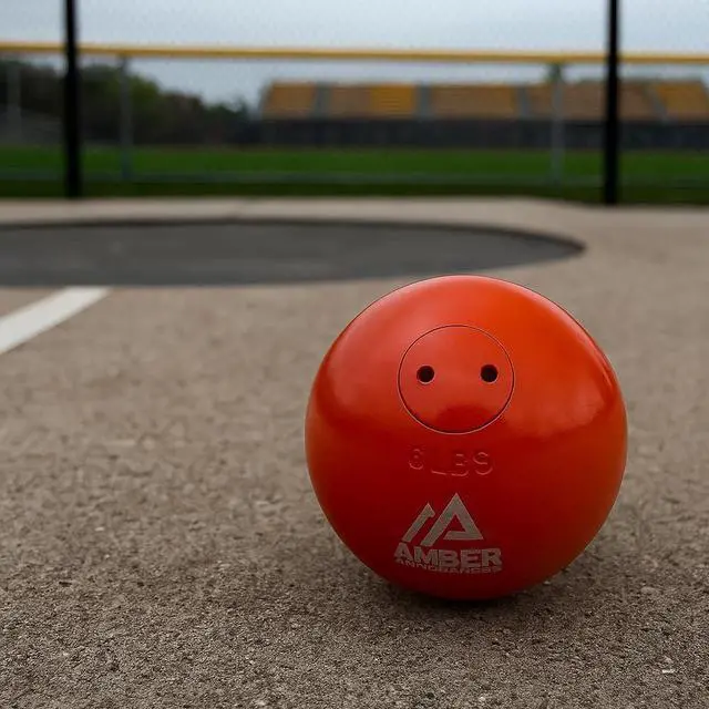 Alt view image 4 of 4 - Amber Fight Gear Precision Performance 4.5kg/9.92lb Iron Shot Put Versatile Training and Competition Excellence with Sturdy Cast Iron Build and Durable Polyurethane Coating Orange