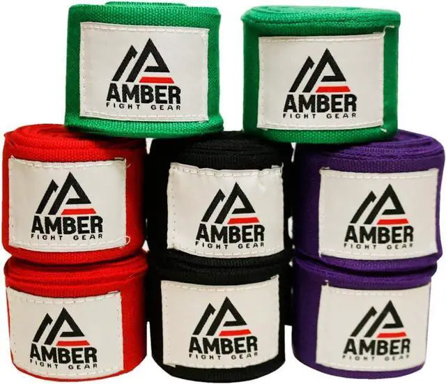 Alt view image 5 of 6 - Amber Fight Gear Mexican Style 200 Inch Elastic Handwraps - Breathable, Durable, Machine Washable for MMA, Boxing, Kickboxing, Muay Thai Purple