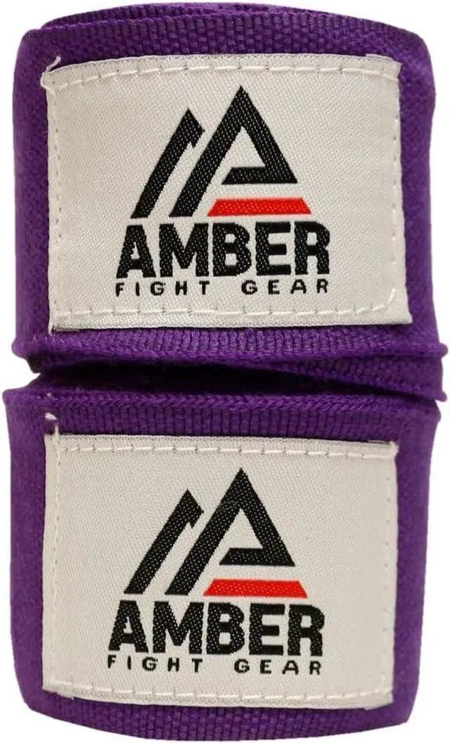 Main image of Amber Fight Gear Mexican Style 200 Inch Elastic Handwraps - Breathable, Durable, Machine Washable for MMA, Boxing, Kickboxing, Muay Thai Purple