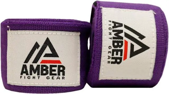 Alt view image 2 of 6 - Amber Fight Gear Mexican Style 200 Inch Elastic Handwraps - Breathable, Durable, Machine Washable for MMA, Boxing, Kickboxing, Muay Thai Purple