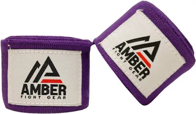 Alt view image 6 of 6 - Amber Fight Gear Mexican Style 200 Inch Elastic Handwraps - Breathable, Durable, Machine Washable for MMA, Boxing, Kickboxing, Muay Thai Purple
