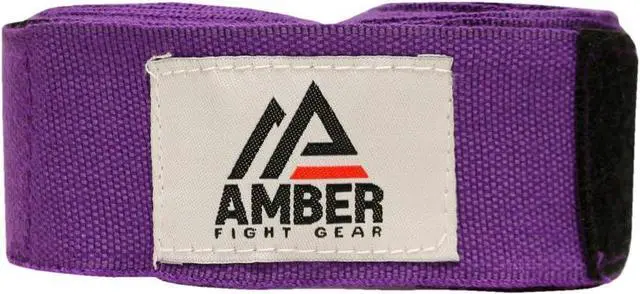 Alt view image 3 of 6 - Amber Fight Gear Mexican Style 200 Inch Elastic Handwraps - Breathable, Durable, Machine Washable for MMA, Boxing, Kickboxing, Muay Thai Purple